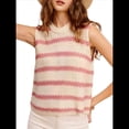 thumbnail image 3 of Suéter Tipo Camisa de Cuello Redondo, Holgado, Estilo Europeo y Estadounidense, con Rayas y Cuello Halter para Mujer Rosa L, 3 of 7