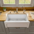 thumbnail image 3 of ALFI brand AB3018ARCH-W  30" White Arched Apron Thick Wall Fireclay Single Bowl Farm Sink, 3 of 10