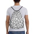 thumbnail image 2 of Drawstring Backpack - Black white Irregular polka dot Splash Proof Small Drawstring Gym Bag for Women Men, Cinch Sports String Bag Backpack for Travel Swimming Beach, 2 of 8