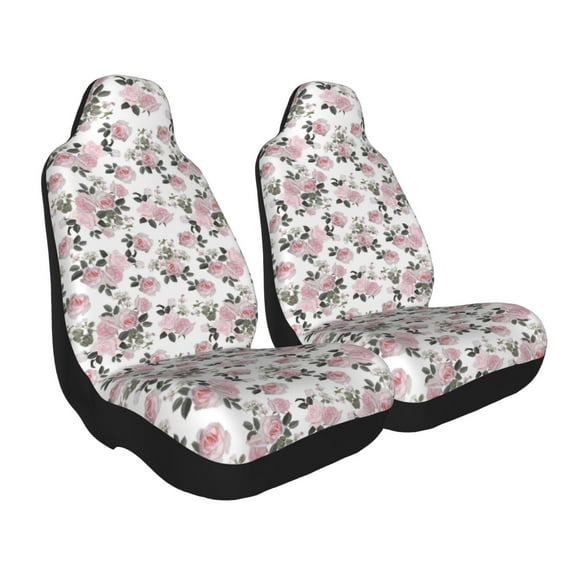 Goofa Rose Flowers Printed Car Seat Covers, Automotive Seat Covers for Cars Trucks and SUVs, Quick Setup Universal Fit Elastic Seat Covers-1