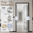 thumbnail image 6 of Qoosea Magnetic Screen Door with Heavy Duty Magnets, Self Sealing Mesh Screen Curtain with Hooks, Full Frame Hands Free Magnetic Door Screen Closure Fit Door Size 39 x 83 Incn(White)), 6 of 8