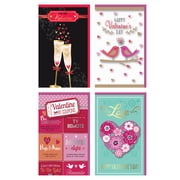 Valentines Day Card Set of 4 Large for Women & Men With Embelishments