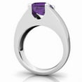 thumbnail image 3 of Amethyst Men Ring, White Gold Plated Silver Ring, Emerald Cut Amethyst Ring, Pinky Ring, Amethyst Statement Ring, Anniversary Gift For Him, 3 of 5