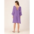 thumbnail image 3 of DressBerry Women's Solid Rayon Crepe V Neck Ruffled Sleeves Mini Dress Crinkled Adjustable Tie-Up Back Neck Casual&nbsp;Summer Wear Short Length Light Weighted Wavy Beach Wear Dress, 3 of 7