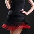 thumbnail image 2 of Women's Tennis Skirts Summer Skirt Women's Performance Tassel Cha Cha Half Skirt for Square Dance Practice Stage Red 4XL, 2 of 3