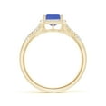 thumbnail image 2 of Angara Natural 1.5 Ct. Tanzanite with Diamond Halo Ring in 14K Yellow Gold for Women (Ring Size: 3.5), 2 of 10