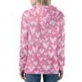 thumbnail image 2 of Renewold Pink Love Graphic Zip Up Hoodie for Women Size 2XL Valentine's Day Long Sleeve Tracksuit Jacket with Front Pocket Stylish Sweatshirt for Exercise Wear, 2 of 6