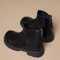 thumbnail image 4 of Lovskoo Ankle Boots for Women Round Toe Platform 2024 Fall And Winter Style British Style Shoes Slim Trendy Versatile Short Booties Black, 4 of 6