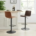thumbnail image 3 of New Pacific Direct Bruce PU Gaslift Bar Stool in Toasted Dark Brown (Set of 2), 3 of 13