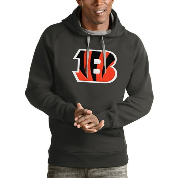 Men's Antigua Charcoal Cincinnati Bengals Victory Pullover Hoodie