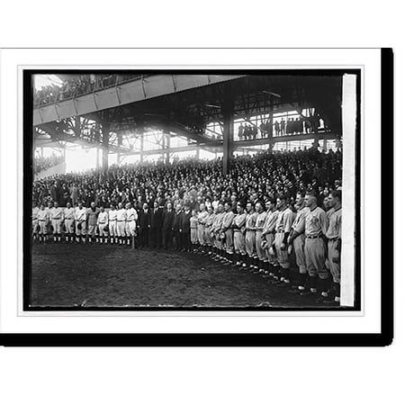 Historic Print, Pres. & Mrs. Coolidge with team managers, umpire & players at World Series, [10/10/24], 16" x 20"