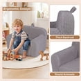 thumbnail image 6 of Kids Foam Sofa Chair Gray, Soft Teddy Fleece Toddler Couch with Carry Handle, Removable Washable Cover & Anti-Slip Base for Ages 3+  RLB, 6 of 10