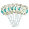 thumbnail image 1 of Thank You Flower on Wood Teal Cupcake Picks Toppers - Set of 6, 1 of 1