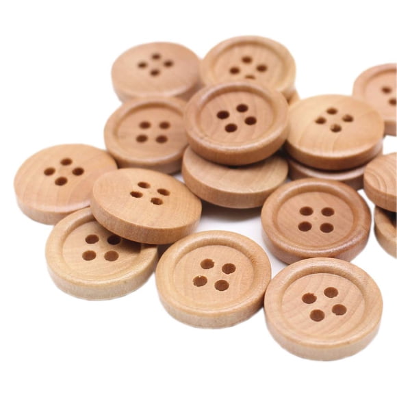 YaHoGa 30pcs 18mm (3/4 inch) Wood Buttons Natural Wooden Buttons for Sewing Sweater Crafts Bulk