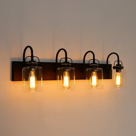 

4 - Light Vanity Light Bathroom Mirror Light with Clear Glass Shade Indoor Wall Sconces For Bathroom Porch Kitchen Living Room