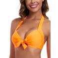 thumbnail image 2 of RELLECIGA Women's Push Up Bikini Top Knot Front Underwire Bathing Suit, 2 of 7