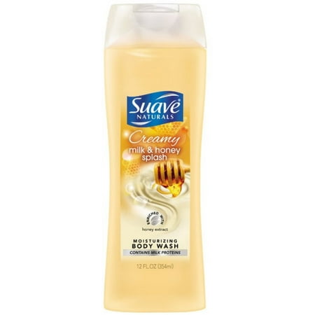 Chocolate Milk Body Wash - Suave Naturals Creamy Body Wash Milk & Honey Splash 12 oz (Pack of 3)