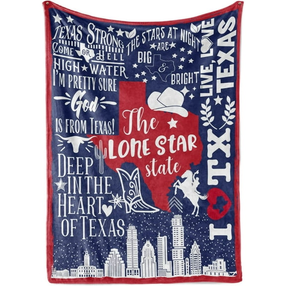 Texas Gifts Blankets Throws Bed Flannel Plush, Texan, Souvenir, Home Decor, US State Gift, Birthday Presents for Women, Men, Friends (50*60)