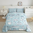 thumbnail image 3 of Feelyou Kawaii Streamship Aircraft Bedding Comforter Set, Cute Truck Car Twin Comforter Sets, Blue Cartoon Vehicle Reversible Bedding Set, Breathable Home Decor, 2 Pieces, 3 of 9