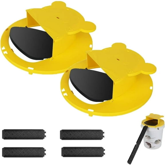 Kicbertin 2 Pack Mice Mouse Trap Bucket Flip Lid, Bucket Lid Mouse Rat Trap Indoor Outdoor, Humane Mouse Trap, Mouse Catching Tool Auto Reset, 5 Gallon Bucket Compatible