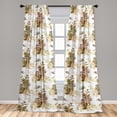 thumbnail image 2 of Retro Window Curtains, Nostalgic Botanical Repetitive Pattern of Leaves and Flowers Vintage Love, Lightweight Decor 2-Panel Set with Rod Pocket, Pair of - 28"x84", Slate Brown Warm Taupe, by Ambesonne, 2 of 3