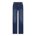 thumbnail image 2 of Wyobmus Women Plus Size Ribbed Jeans High Waisted Wide Leg Jeans Strechy Casual Loose Pull-On Denim Pants with Pockets Fashion Trendy Trousers F-Blue, 2 of 2