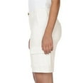 thumbnail image 2 of Well Worn Women's Cargo Bermuda High Rise Short, White, 10, 2 of 4
