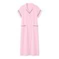 thumbnail image 7 of BRGZLK Womens Shirt Dresses Summer Trendy Solid Color V-Neck Button Down Cardigan Dresses Lightweight Breathable Beach Dress with Pockets Pink XXL, 7 of 7