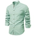 thumbnail image 3 of Mens Dress Shirts Mens Solid Shirt Long Sleeve Men's Casual Button Down Shirts Regular Fit Long Sleeve Stretch Shirts Tops Summer Fall Beach Wedding Shirt, 3 of 4