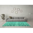 thumbnail image 3 of Ahgly Company Indoor Rectangle Abstract Turquoise Blue Modern Area Rugs, 2' x 4', 3 of 4