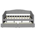 thumbnail image 4 of Triple Tree Velvet, Wood Storage, Tufted Twin Size Upholstered Daybed with Two Storage Drawers Gray, 4 of 7