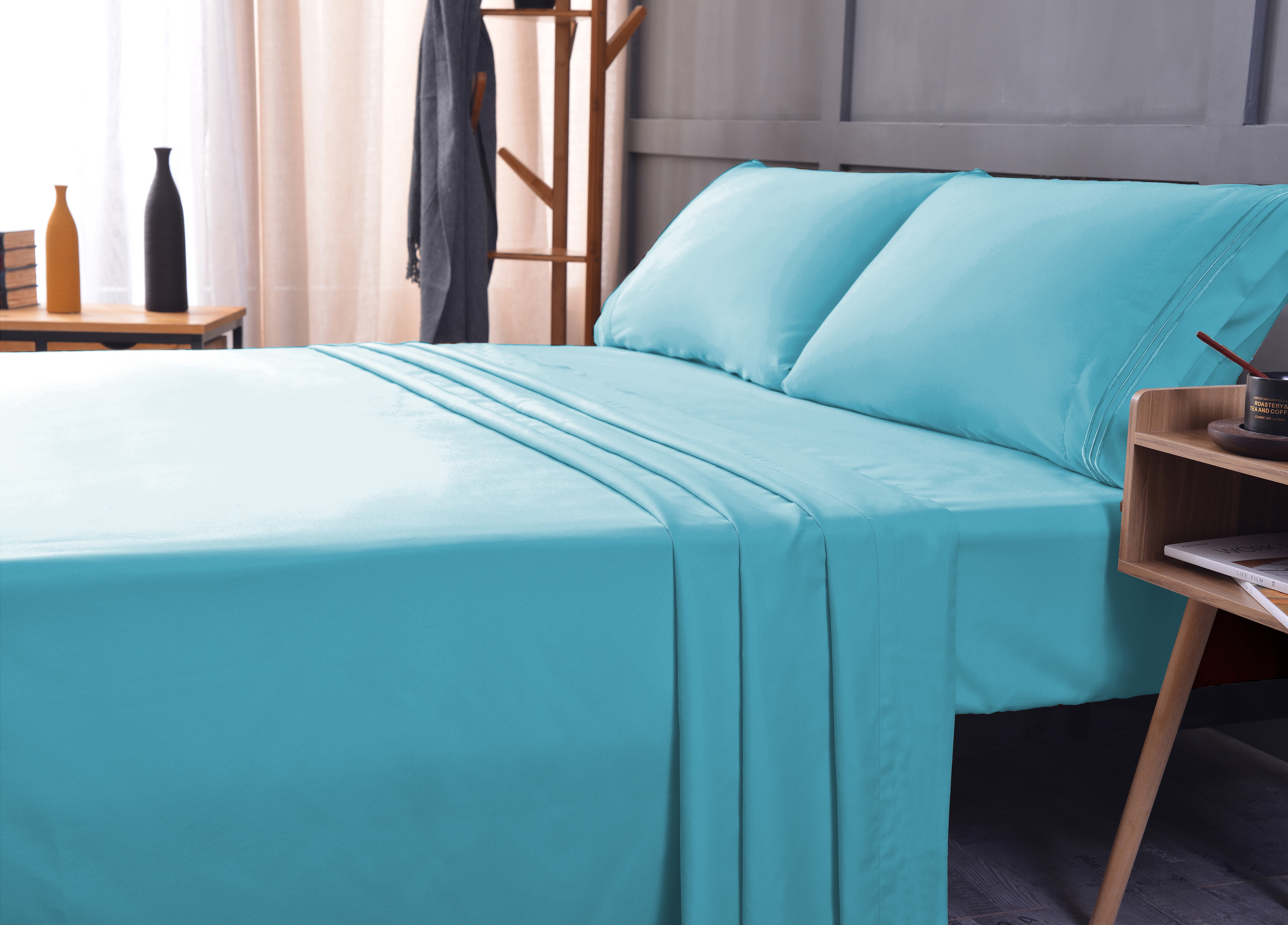 Mutlu Home Goods 4-Piece Bamboo Rayon Bed Sheet Set, King – Deep Pocket Wrinkle Free Soft