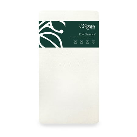 Colgate Eco Classica III Dual Firmness Foam Crib and Toddler Mattress, 51.75 " x 27.5" x 5", Waterproof Cover, Hypo Allergenic