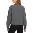 thumbnail image 6 of Wovilon Women's Jacket, Cropped Fit with Button Front and Flap Pockets, Corduroy Fabric for Fall Winter, 6 of 6