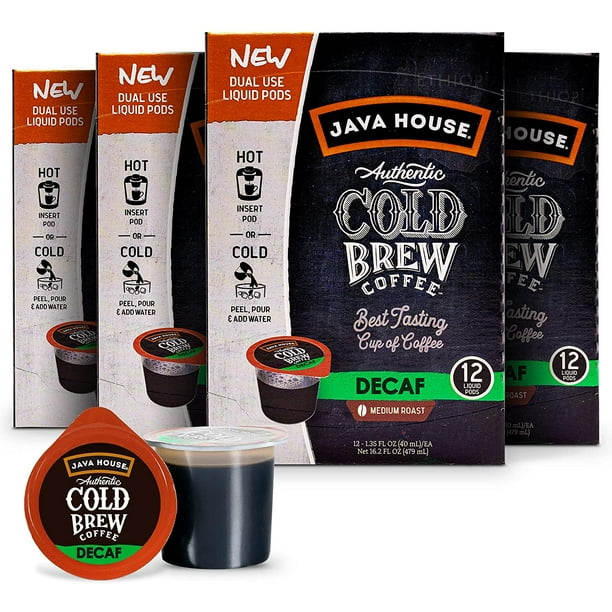 Java House Cold Brew Coffee Concentrate Single Serve Liquid Pods 1.35