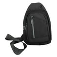 thumbnail image 3 of Bolso de lona informal para hombre, gran capacidad, color puro, almacenamiento multicapa, fácil acceso, bolso de hombro para compras, viajes, negro, tamaño libre, 3 of 14