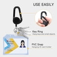 thumbnail image 3 of Homelove Retractable Badge Reels 2 Pack Plastic ID Badge Holder with [Carabiner Belt Clip] [Key Ring] 22.2 inches Reinforced Wire Cord for ID Card Holders and Keys Black, 3 of 7