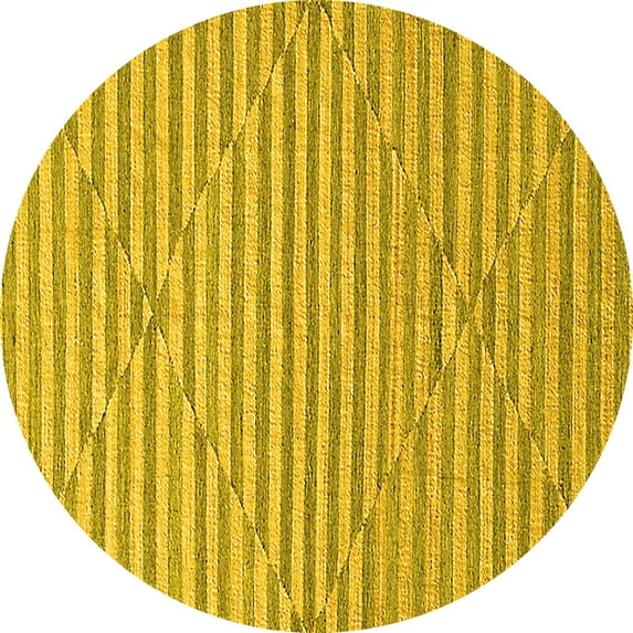 Ahgly Company Indoor Round Solid Yellow Modern Area Rugs, 3' Round
