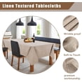 thumbnail image 3 of Faux Linen Tablecloth Rectangle 60 x 120 Inch - Rustic Fabric Table Cloth for 8 Foot Tables, Nature Faux Burlap Table Cover for Kitchen Dining, Party, Farmhouse, 3 of 6