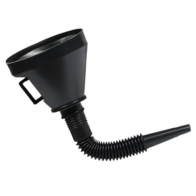 hnowkn Wide Mouth Oil Funnel with Flexible Extension Nozzle Hose with Handle Mesh Screen Filter for Cars Motorcycles Engine Oil Kerosene Gasoline Gas Fuel Diesel Water Fluid Coolant Liquid Black