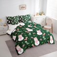 thumbnail image 3 of Castle Fairy Boys Girls Cartoon Winter Bow Snowman Twin Bedding Sets 7-Piece,Happy New Year Bedding Comforter Set Microfiber,Merry Christmas Xmas Breathable Sheet Sets,Super Cozy Room Decor, 3 of 8