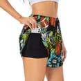 thumbnail image 3 of Lsque Balls Printed Women's Running Shorts with Liner Pockets,Elastic Quick Dry Workout Athletic Gym Yoga Shorts,Womens High Waist Shorts-Medium, 3 of 9