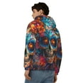 thumbnail image 4 of Kdxio Colorful Floral Skull A Print Men Hoodies Casual Hoodies for Men with Zip Pockets Full Zip Long Sleeve Sweatshirt Sports Hooded Jacket-3X-Large, 4 of 5