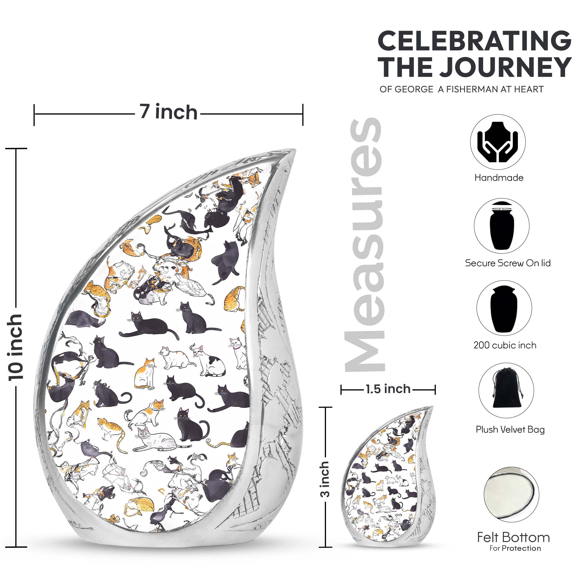 SUBSH Paws Burial Urns For Adult Human Ashes - Urns For Human Ashes - Large Urn For Ashes - 10 Inch - Urns For Men - Cremation Urn Human - Urns For Ashes Adult Male
