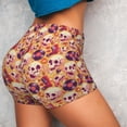 thumbnail image 4 of Goofa Skull rock record Printed Workout Shorts Women Seamless Scrunch Butt Lifting High Waisted Gym Booty Shorts Elastic Workout Shorts-Medium, 4 of 8
