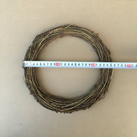 Year Round Wreath Ideas dried grapevine twig garland flower shop DIY door hanging floral wreath American country Christmas decoration bare circle dried flowers 25CM round ()