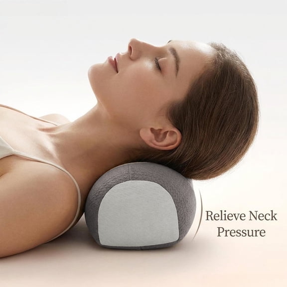 Beautynvta Buckwheat Neck Pillow, Ergonomic Neck Support Bolster for Side & Back Sleepers, Adjustable Support Pillow for Neck Pain Relief & Spine Alignment