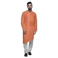thumbnail image 1 of Atasi Cotton Kurta Set For Men Designer Casual Solid Kurta Pajama Clothing, 1 of 5