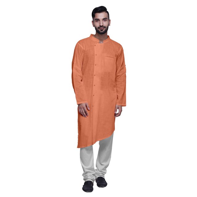 Atasi Party Wear Solid Kurta Pajama For Men Mandarin Collar Ethnic Kurta Pajama