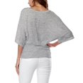 thumbnail image 3 of Plus Size Women's V Neck T Shirt: Batwing Sleeve, Loose Fit, Solid Color, Comfortable, 3 of 5